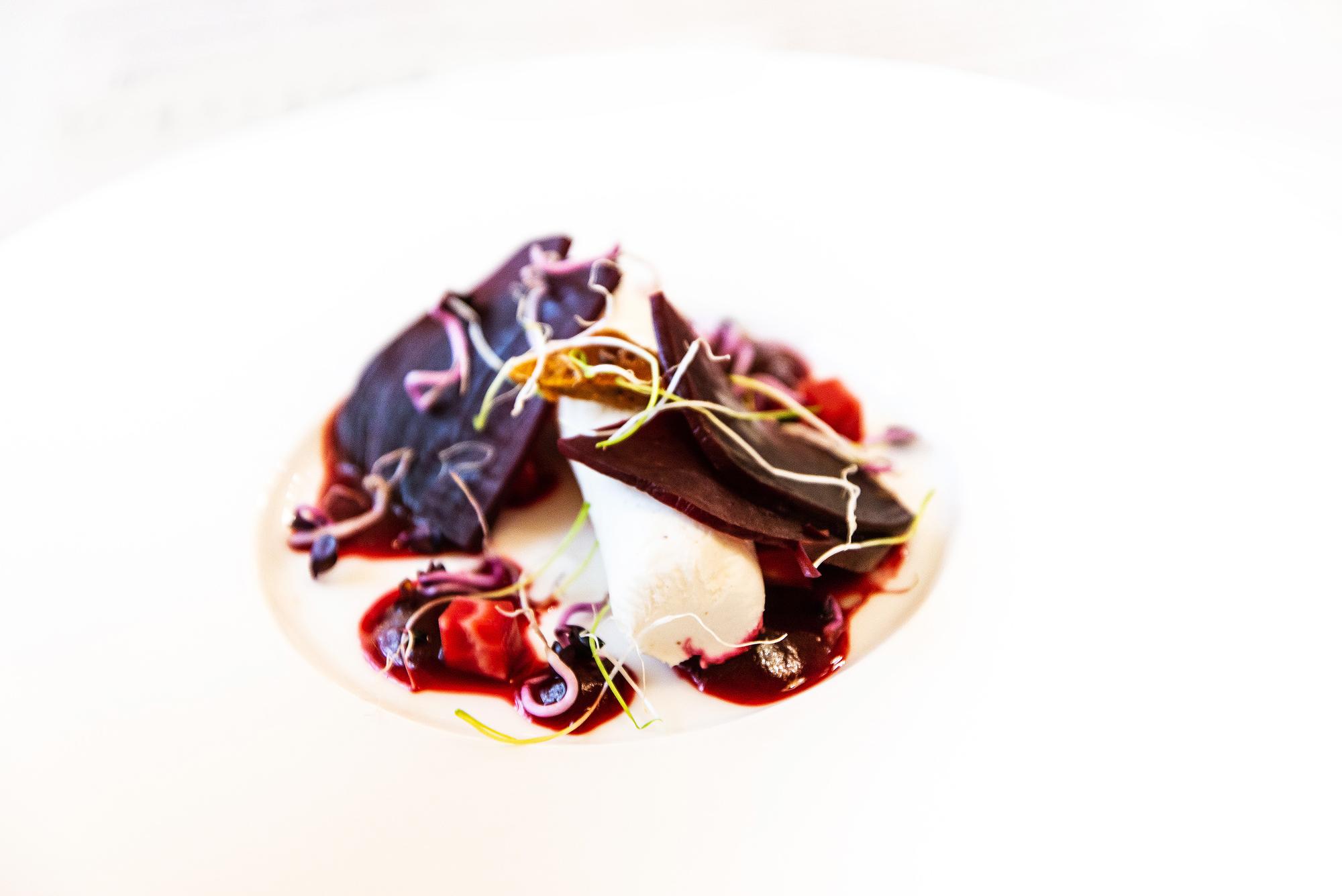 Close-up of plated entrée